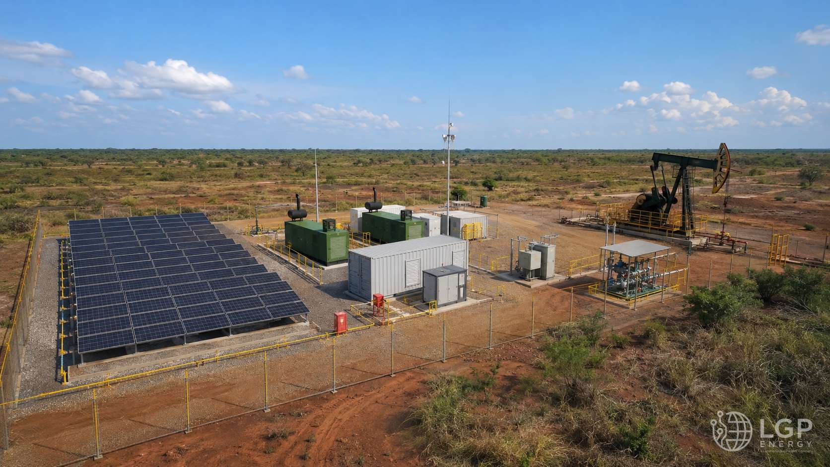 Solar PV and storage supporting an oilfield installation